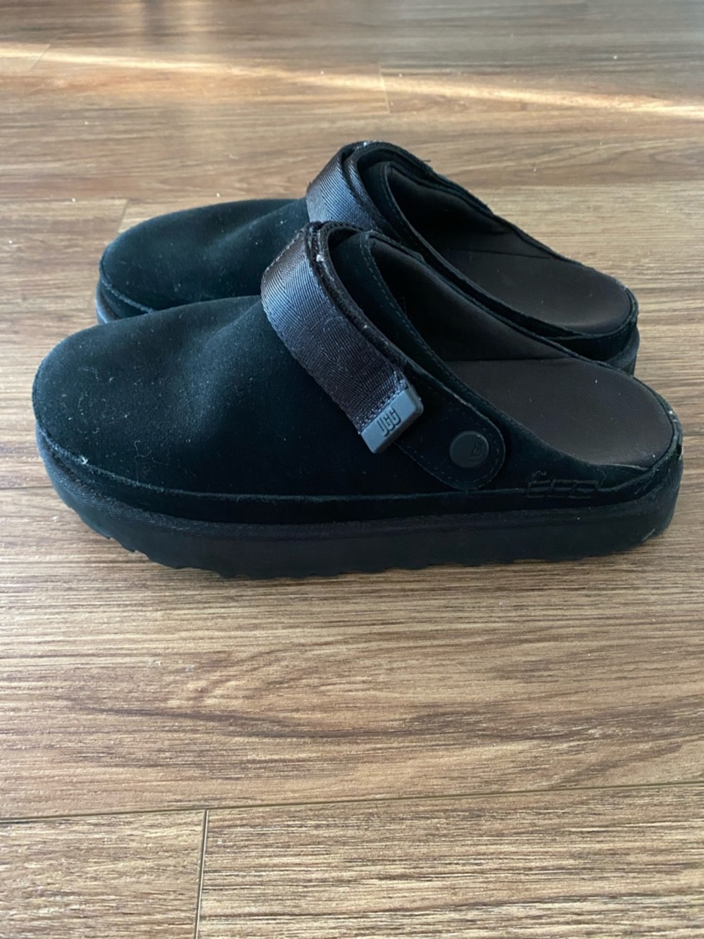 UGG Womens Goldenstar Clog - Black Suede, Size 9 - Picture 4 of 10